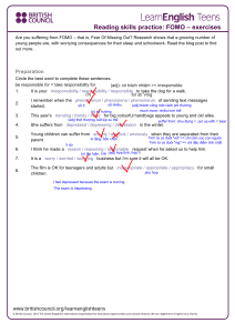 FOMO Reading Skills Practice Exercises