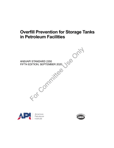 API 2350: Overfill Prevention for Petroleum Storage Tanks