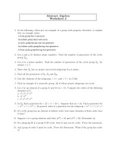 Abstract Algebra Worksheet 2: Group Theory Problems