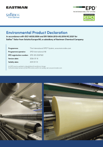 Environmental Product Declaration for Saflex Solar Interlayer