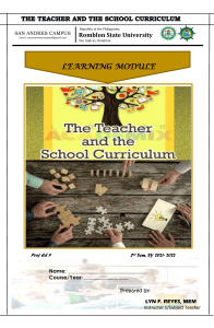 Evaluating the Curriculum: Prof Ed 9 Learning Module