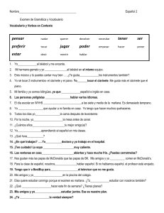 Examen de Gram&aacute;tica y Vocabulario Espa&ntilde;ol 2