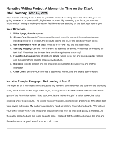 Titanic Narrative Writing Project: A Moment in Time