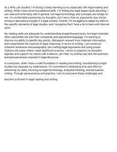 Law Student's Reflection on Legal Reading & Writing Challenges