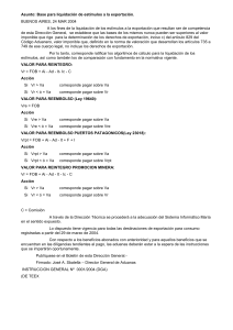 Base para liquidaci&oacute;n de est&iacute;mulos a la exportaci&oacute;n - Aduanas Argentina
