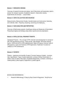 Research Methodology & Intellectual Property Course