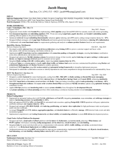 Software Engineer Resume - Jacob Huang