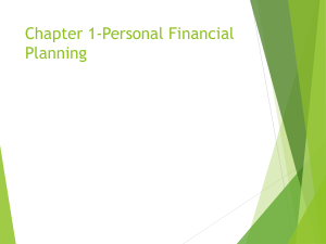 Chapter 1: Personal Financial Planning