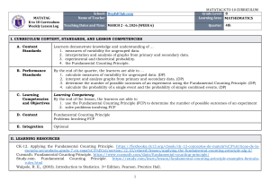 Grade 8 Math Lesson Plan: Fundamental Counting Principle