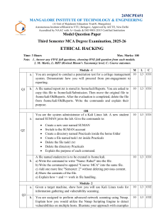 MCA Ethical Hacking Model Question Paper 2025-26