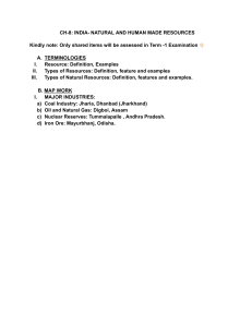India Natural and Human Made Resources Chapter 8