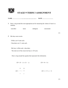 Stage 9 Term 3 Math Assignment