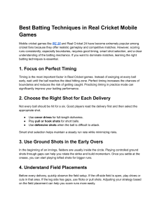 Best Batting Techniques in Real Cricket Mobile Games