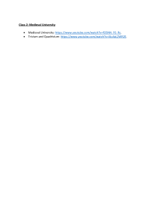 Class 2: Medieval University Syllabus