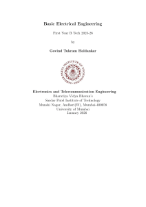 Basic Electrical Engineering Textbook for B Tech 2025-26