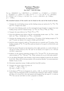 Nuclear Physics Assignment #2