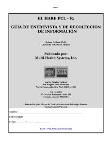 Gu&iacute;a de Entrevista Hare PCL-R: Evaluaci&oacute;n de Psicopat&iacute;a