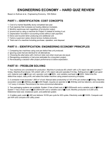 Engineering Economy Hard Quiz Review