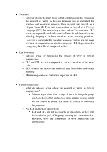 Rethinking 'Error' in Foreign Language Use: ELF vs. EFL