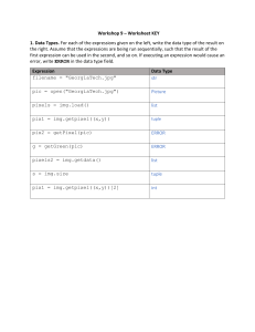 Workshop 9 Worksheet Key: Python Programming Exercises
