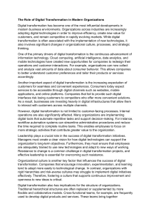Digital Transformation in Modern Organizations: Role & Impact