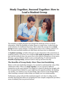 How to Lead a Student Study Group