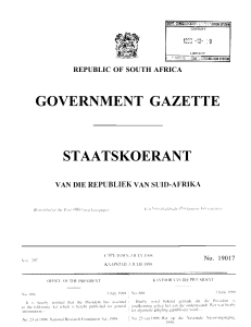 National Research Foundation Act 1998 - South Africa Government Gazette
