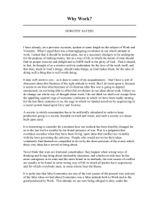 Why Work? by Dorothy Sayers: Philosophy of Vocation