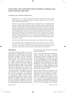 Conservation Value of Egoli Granite Grassland, South Africa