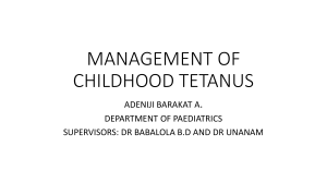 Management of Childhood Tetanus: A Medical Guide