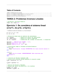 Tarea 2: Problemas Inversos Lineales con MATLAB
