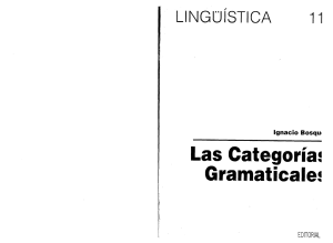 Las Categor&iacute;as Gramaticales: Relaciones y Diferencias