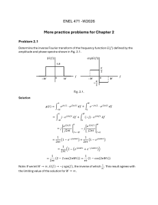 ENEL 471 Practice Problems Chapter 2 Fourier Transform