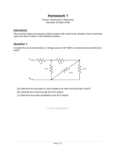 Homework 1: Electronics Circuit Analysis