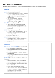 OPCVL Source Analysis Worksheet