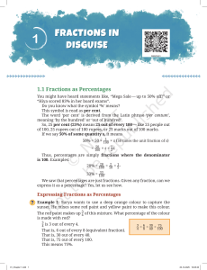 Fractions in Disguise: Converting Fractions to Percentages