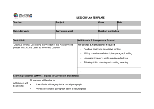 Lesson Plan: Describing Natural World (Creative Writing)