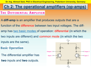 Operational Amplifiers Chapter 2 - Differential Amplifier Basics