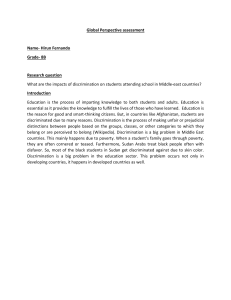Impacts of Discrimination on Students in Middle-East Schools