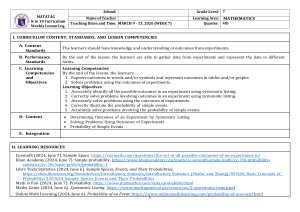 7th Grade Math Lesson Plan: Probability (Week 7)