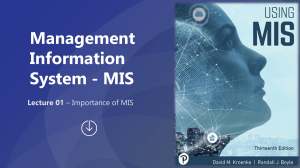 Importance of MIS Lecture 01