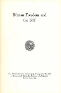 Human Freedom and the Self: A Philosophical Lecture