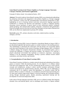 Game-Based Learning in Primary EFL Classrooms: Concepts & Applications