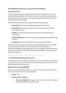 3G UMTS Network Performance KPI Briefing