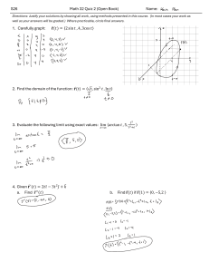 Math 32 Quiz 2: Vector Functions & Calculus Problems