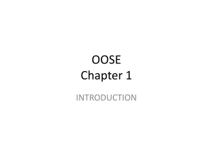 OOSE Chapter 1: Introduction to Software Engineering