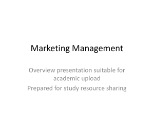 Marketing Management Overview Presentation