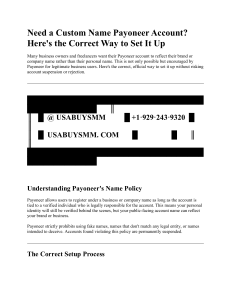 How to Set Up a Custom Name Payoneer Account