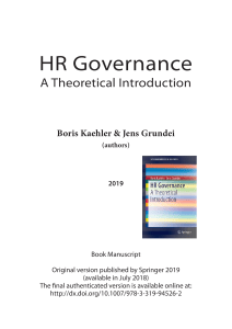 HR Governance: A Theoretical Introduction