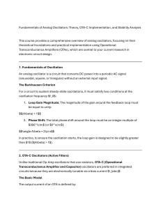 Fundamentals of Analog Oscillators: Theory & OTA-C Design